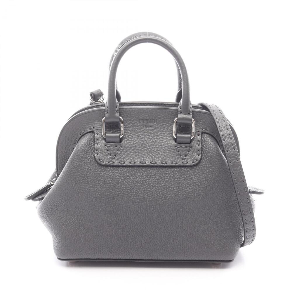 Fendi Selleria Adele Handbag Leather Gray